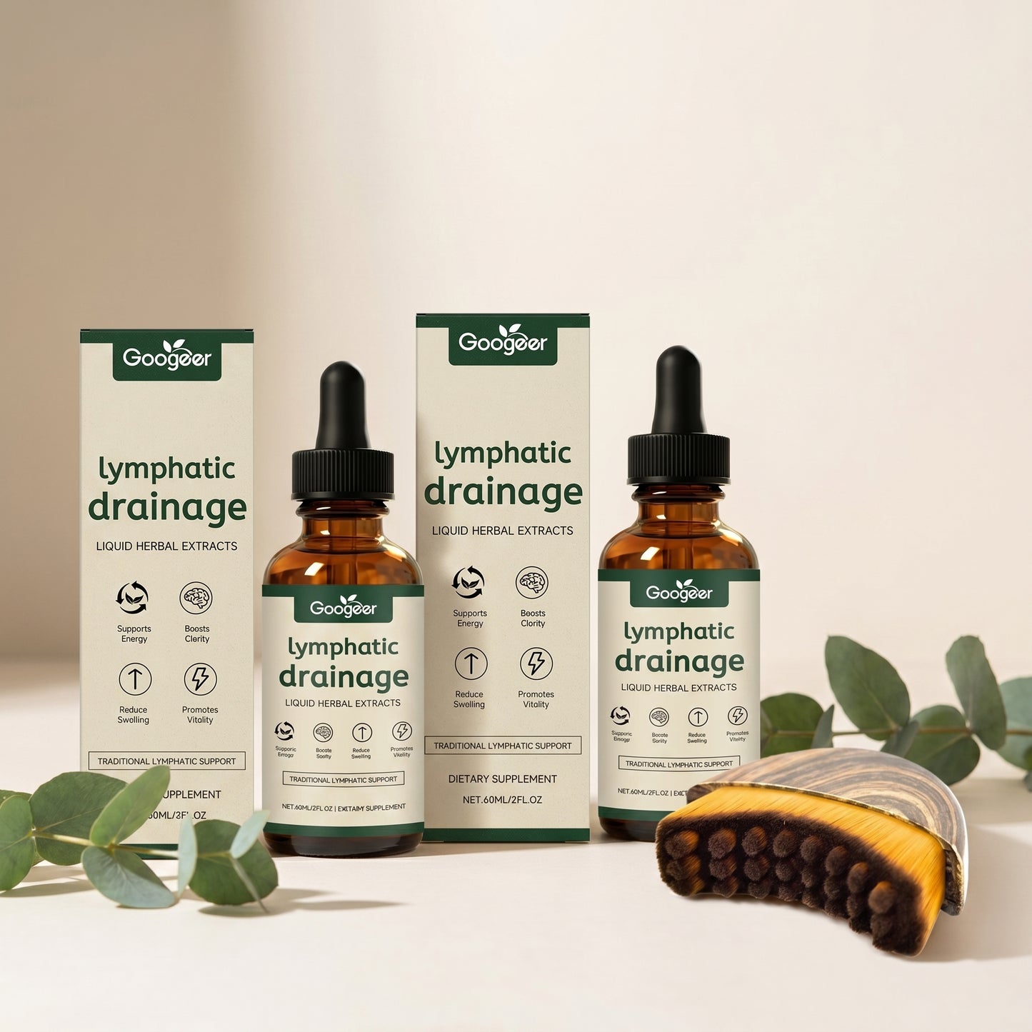 Le Rituel Complet — 2 Gouttes botaniques + Brosse de massage